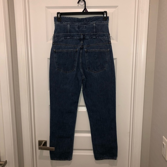 Agolde x Anthropologie Blue Vanna High Waisted Corset Straight Jeans sz 29 - Picture 5 of 11